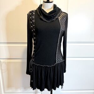 Fantazia Edgy Black Sweater Dress | Size M